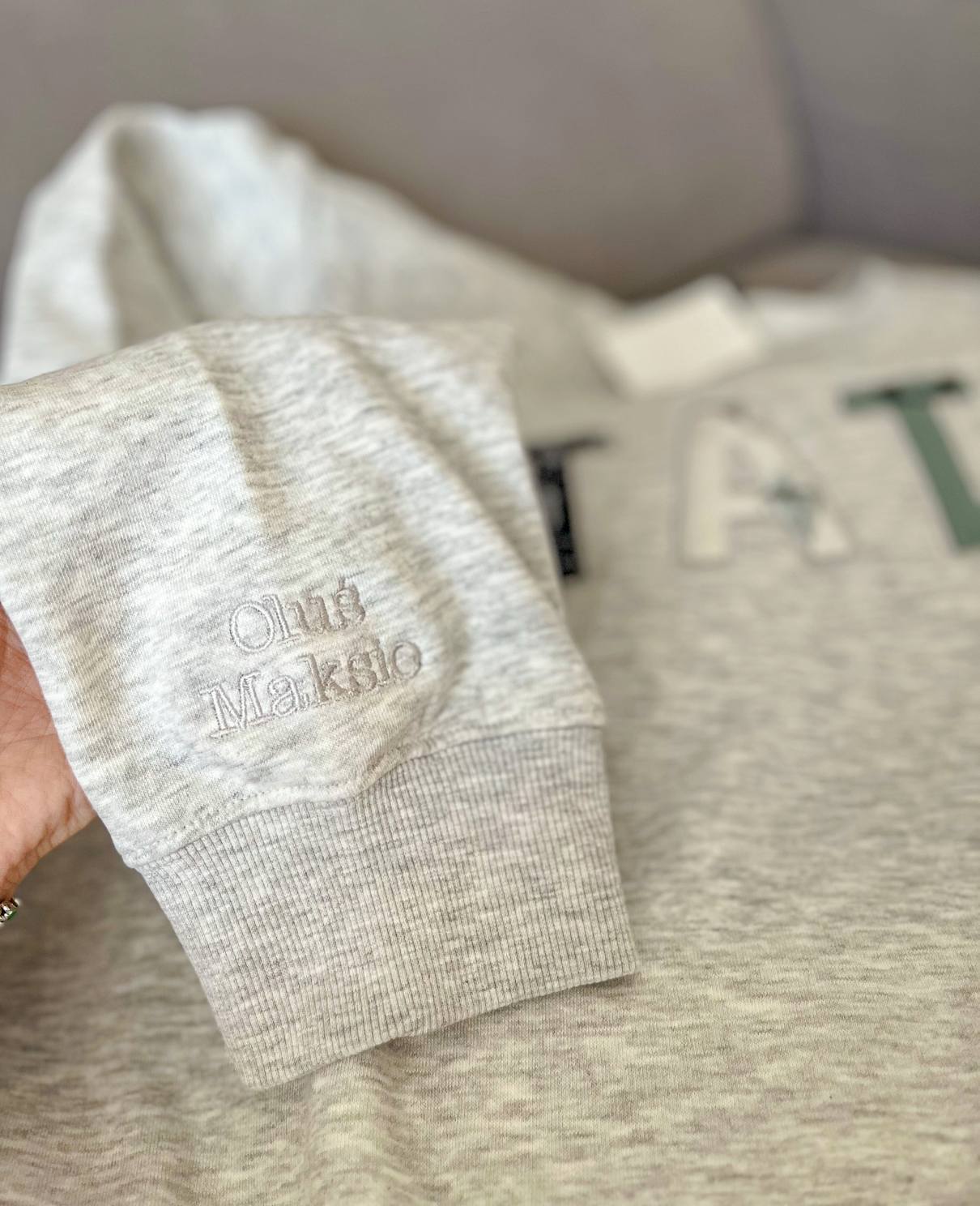 Bluza z napisem TATA "college" (patchwork) - obrazek 2