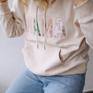 Bluza z napisem MAMA (patchwork)