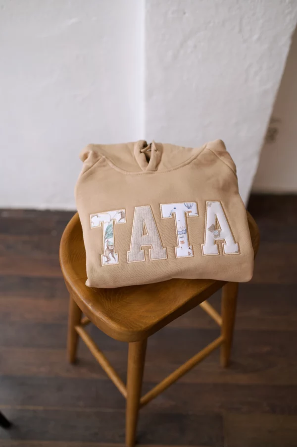 Bluza z napisem TATA "college" (patchwork)