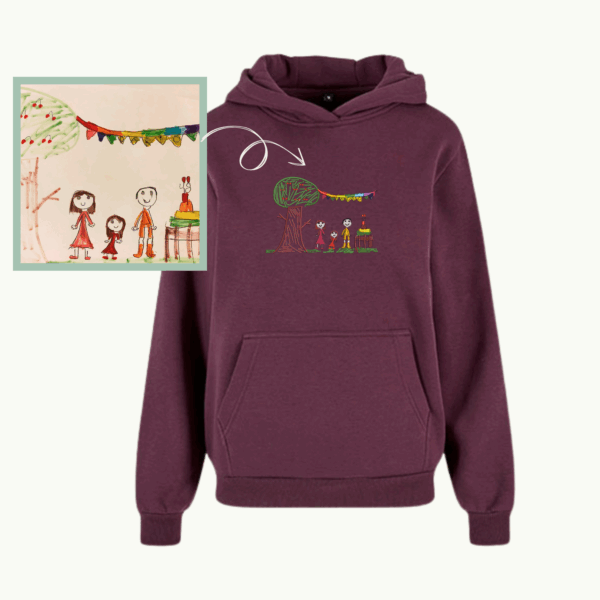 bluza z haftem z rysunku dziecka