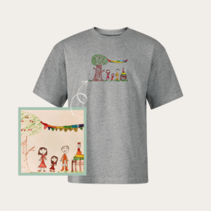 koszulka z haftem z rysunku dziecka